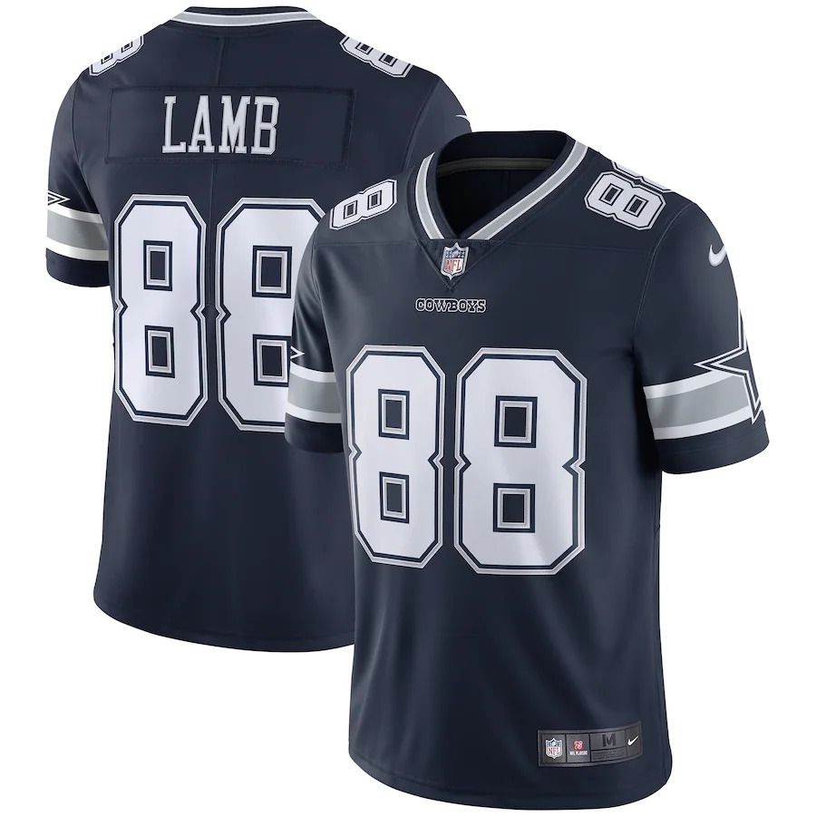 Men Dallas Cowboys #88 CeeDee Lamb Nike Navy Vapor Limited NFL Jersey->dallas cowboys->NFL Jersey